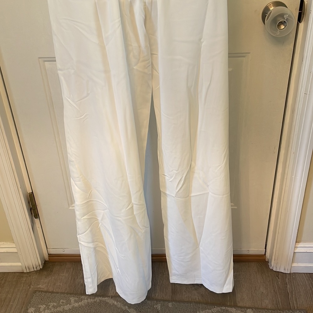 NWT Sugar Lips White Good Vibes V-neck Wide Leg Jumpsuit SZ  L - Picture 9 of 10